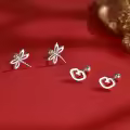 wholesale 925 Silver Chinese Style Earring Series For Women Screw-back Ear Cartilage Studs In Pure Silver Wholesale-0-2
