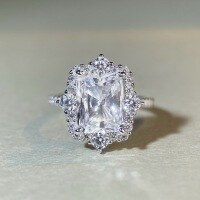 wholesale S925 Sterling Silver Ladies' Radiance Cut Ring Wholesale, Ins Style Minimalist Versatile High-end Feel Non-tarnishing Ring-White Diamond-CBJZ027 No.7