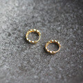wholesale Metal Material: 9K Gold, Korean Wholesale Department, European and American Minimalist Honeycomb Modern and Unique Design Earring Hoops-0-1