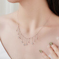 wholesale S925 Sterling Silver Light Luxury Tassel Butterfly Necklace for Women, Small and Unique, High-End Fashion, Elegant and Glamorous, Chanel-Style Collarbone Chain-0-2