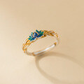wholesale 999 Silver Fresh and Sweet Ins Style Niche Design Exquisite Gold-Plated Resin Lotus Ring R02746-0-0