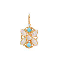 wholesale S925 Silver Opal and Turquoise Vintage-inspired Openwork Design Pendant by Dunli Jewelry-0-3