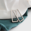 wholesale S925 Sterling Silver ET293 Korean Style Minimalist Geometric Square Earrings for Women, Versatile and Trendy Ear Clips-0-1