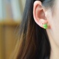 wholesale 925 Sterling Silver Enamel Bamboo Leaf Hetian Jade Earrings New Chinese Style Ancient Wind Ear Accessories-0-1