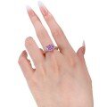 wholesale S925 Sterling Silver Imported High-Carbon Diamond Lavender Purple 9*9 Five-Flower Ring for European and American Women, Live Streaming Style-0-4