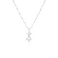 wholesale S925 Sterling Silver Fashion Four-Prong Diamond Necklace,Ins。-0-6