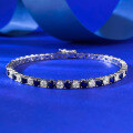 wholesale S925 Sterling Silver Fully Set with Royal Blue Diamonds Fashion Socialite Ins Style Chain Bracelet, New Collection by Mu Jing Jewelry-0-1