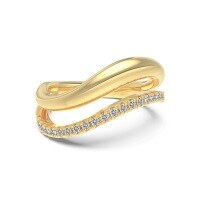 wholesale 925 Sterling Silver Geometric Minimalist Style Irregular Stackable Ring for Women, Small and Unique-Gold DY121419-SK-WH 9