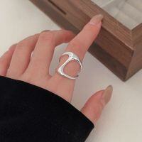 wholesale S925 Sterling Silver Korean Jewelry New Arrival High-end Gold and Silver Two-tone Fashion Statement Adjustable Index Finger Ring-Full body sterling silver + opening (silver version)