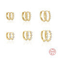wholesale S925 Sterling Silver Round Micro-Set Zirconia Trendy Ear Clips, Classic。-0-0