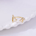 wholesale Silver Plated 18k Gold Asymmetric Triangle Design Full D Color Moissanite Row Ring for Women Open Ring-0-4