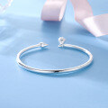wholesale S999 solid silver hanging lotus seed pod solid smooth pure silver bracelet genuine women's fashionable open bangle wholesale-0-1