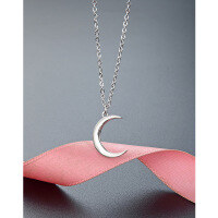 wholesale S925 Sterling Silver Alloy Korean Style Internet-Famous Starry Sky Series Rose Gold Plated Pendant Choker Necklace for Women with Zircon Moon-Rose gold necklace 925 silver