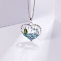 wholesale S925 Silver Enamel Designer High-End Gem Pendant "Heart Lake" Natural Diopside Necklace Pendant-0-1