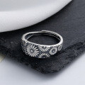 wholesale S925 Sterling Silver Retro Vintage Daisy Sunflower Ring Celebrity Fashion Trend Versatile Index Finger Ring for Women-0-1