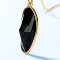wholesale S925 Sterling Silver Cross-Border New Korean and Japanese Style Irregular Black Onyx Pendant Collarbone Necklace Wholesale from Manufacturers-0-3