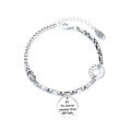 wholesale S925 Sterling Silver Korean Style Personalized Trendy Streetwear Multi-Element Accessory Stitched English Tag Bracelet-0-4