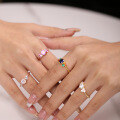 wholesale S925 sterling silver and rose gold plated natural moonstone ring, fashionable and luxurious-0-3