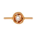 wholesale S925 Silver Plated 14K Gold Pearl Ring, Japanese Retro Niche Design Sense for Dunli Jewelry's Summer Collection-0-4