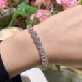 wholesale 18k Gold Plated S925 Silver Full Moissanite 65mm Heart-shaped Luxury Bracelet-0-1