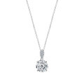 S925 Sterling Silver Waterdrop Plum Cut Zircon Necklace-0-3