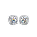 wholesale S925 Sterling Silver Moissanite Stud Earrings for Women, Small Windmill Earrings with Unique and Stylish Design, Fashionable and Luxurious-0-4