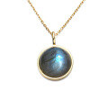 wholesale S925 Sterling Silver Japanese Light Jewelry Vintage Full Moon Series Labradorite Pendant Necklace for Women New Ring-0-4