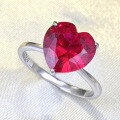wholesale S925 Silver New 4ct Heart-Shaped 10*10 High-Carbon Diamond Ring, Love-0-1