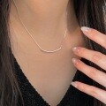 wholesale 925 Sterling Silver Tube Necklace for Women, Korean Dongdaemun Summer New Fashionable Personality Light Luxury Collarbone Chain-0-0