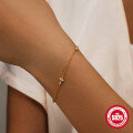 wholesale S925 Sterling Silver Cross Double-Clasp Zircon Inlaid Women's Bracelet-0-2