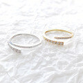 wholesale S925 Sterling Silver Zircon Geometric Ring Fashion Simple Gentle Versatile Adjustable Open Ring-0-3
