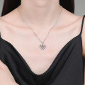 S925 Sterling Silver Moissanite Rose Heart Pendant Necklace-0-2