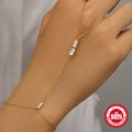 wholesale S925 Sterling Silver Exquisite Diamond-Inlaid Bracelet, Korean Style Unique Ring Chain Trendy Fashion Accessory for Women-0-0