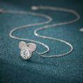 S925 Sterling Silver Mickey Mouse Full Moissanite Pendant Necklace-0-0