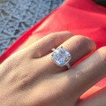 S925 Silver Clearance Square Zircon Ring, Free Shipping-0-0