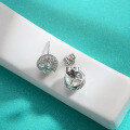 wholesale S925 Sterling Silver Cross-Border Moissanite Stud Earrings, Small and Minimalist, Versatile and Elegant, Round Envelope High-End Earrings for Women, Wholesale-0-0
