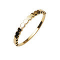 wholesale S925 Sterling Silver Single Row Small Gold Bead Shiny Plain Band Stackable Ring Fashion Versatile Stackable Ins Style Open Adjustable Tail Ring-0-4