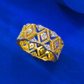 wholesale S925 Gold-Plated French Openwork Geometric Lace Full-Diamond Ring, Mu Jing Jewelry BuBu Jia Live Streaming Edition for Distribution-0-2