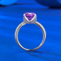 wholesale Metal Material: 925 Silver Live Stream Style Lavender Purple 8*8mm Goddess Pink Bud Gentle Ring-0-2