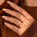 18K Gold Plated Moissanite Diamond Row Ring-0-1