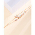 wholesale Rose gold 925 sterling silver heart inlaid with diamond double-layer bracelet for women, high-end, ins-style, niche design, best friend jewelry-0-2
