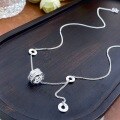 wholesale Sterling Silver Maker S999 Double Row Pattern Love Hoop Small Waist Necklace Fashion Luxury Versatile Design Sense Collarbone Chain-0-1