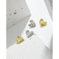 wholesale S925 Sterling Silver Korean Version Ins Small and Unique Design, Minimalist and Versatile Heart Texture Earrings for Women-0-1