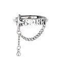 wholesale S925 Sterling Silver English Letter Chain Link Tassel Ball Ring Ins Design Sense Band Ring-0-4