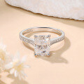 wholesale S925 Sterling Silver Plated with 18K Gold 3-Carat Cushion Cut Moissanite Ring for Women, Cross-Border Jewelry Wholesale-0-0