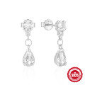 wholesale 925 Sterling Silver Elegant and Luxurious Diamond-Inlaid Teardrop Earrings,。-0-4