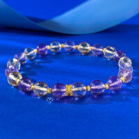 wholesale S925 Silver New Jewelry Amethyst Citrine CP Perfect Match Bracelet Romantic Lucky Gift for Girlfriend Premium-B178 Amethyst Bracelet>Elastic Cord