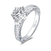 S925 Sterling Silver Square Zircon Ring, Cross-border Supply, Flashy & Minimalist Style-V style [Clearance Sale with Free Shipping]  US size 7.5