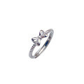 wholesale S925 Sterling Silver Maker Sweet Bow Plain Silver Ring Fashionable High-end Versatile Niche Design Ring for Women Gift-0-4