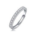 925 Sterling Silver Moissanite Micro-Paved Row Ring-0-3